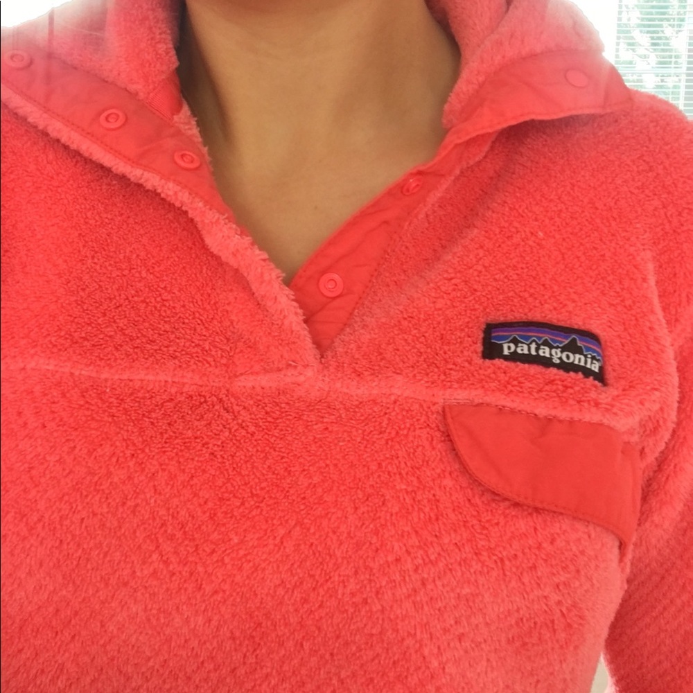 retool patagonia snap t small pink fleece synchila